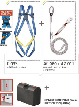 ZESTAW BASIC PRO 3S 3S/10 + dł. liny roboczej 10 m PROTEKT