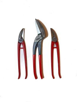 Zestaw płaskich nożyc do blachy (lewe + prawe + pelikany)