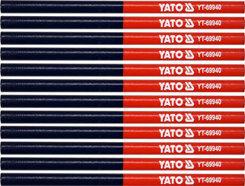 YATO OŁÓWKI TECHNICZNE CZERWONO NIEBIESKIE OPK 12 SZT