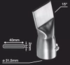 Leister Dysza szczelinowa 40 mm, wygięta 15°, (wlot Ø32 mm) – 107.132