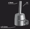 Leister Dysza rurowa Ø5(8) mm, wygięta 15°, (wlot Ø32 mm) – 100.303