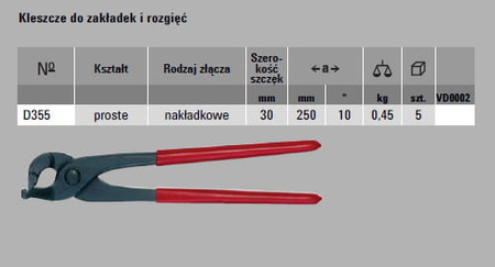 ERDI BESSEY Kleszcze D355 do otwierania rąbka