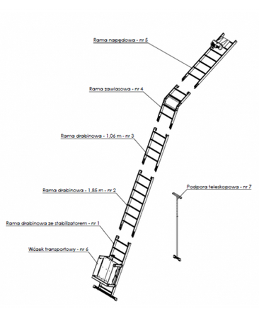 DRABEST  WCIĄGARKA DRABINOWA - 6,5M